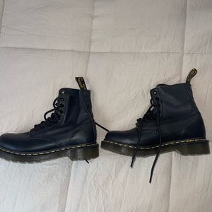 Size 6.5, Dr.Marten, black leather boots. Gently used condition!
